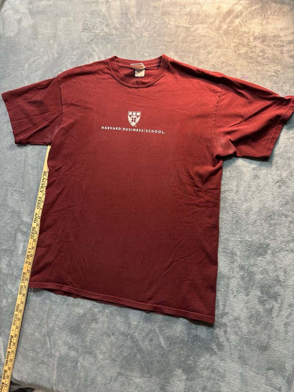 Y2K vintage Champion Harvard Business School Shield Logo Shirt Burgundy Size XL - Picture 2 of 8